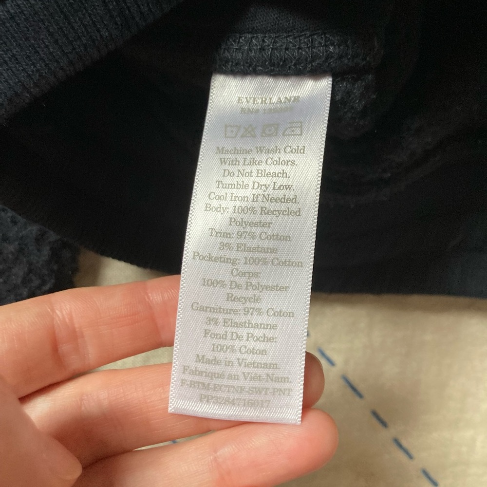 ⚫️SOLD⚫️ Everlane ReNew Teddy Sweatpants XXS EUC navy blue - Picture 10 of 14